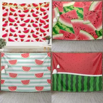 Летний вкусный гобелен с фруктами и арбузом, украшение для офиса, гостиной, настенный гобелен для дома 100x75cm