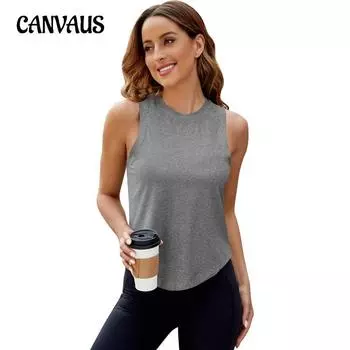 Летний вязаный топ, женский жилет с круглым вырезом, эластичная повседневная майка для фитнеса и бега, бега S серый