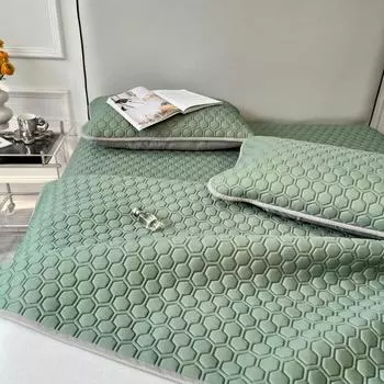 Летний высококачественный латексный прохладный матрас, комплект из трех предметов, ледяной шелк, летний прохладный матрас, простыня на подкладке, моющийся мягкий матрас с кондиционером, летний 120cm*200cm