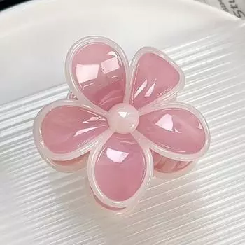 Летний желейный цвет новая заколка-краб франжипани, перламутровая милая средняя заколка для волос с цветком на затылке, заколка-акула