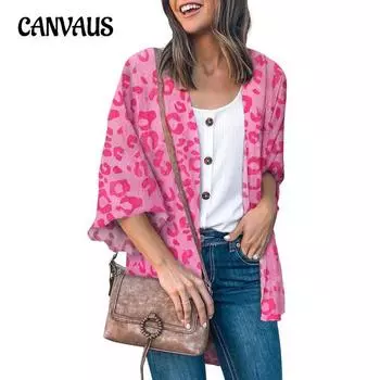 Летний женский кардиган больших размеров с принтом из ледяного шелка, морщинистый модный топ с короткими рукавами S красный