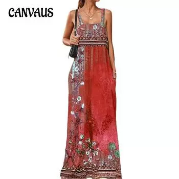 Летний женский комбинезон больших размеров, свободный комбинезон в винтажном этническом стиле с принтом S