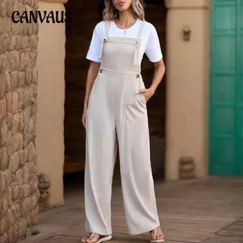 Летний женский комбинезон, повседневный однотонный комбинезон с завязками S абрикосовый