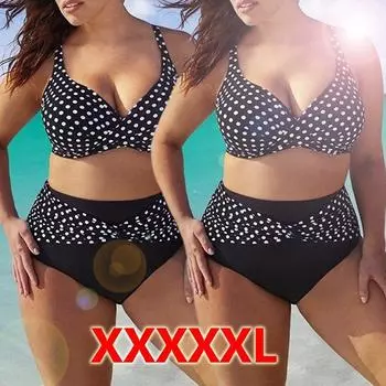 Летний женский купальник размера плюс с мягкой подкладкой, монокини, купальники, комплекты бикини S белый/чёрный
