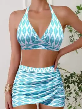 Летний женский купальник с принтом губ, сексуальный, бикини, танкини, короткий, из двух частей, купальник S-6XL S