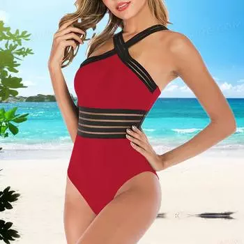 Летний женский однотонный купальник с открытой спиной и крестиком, цельный костюм, сексуальное бикини с эффектом пуш-ап, пляжная одежда, боди S белый