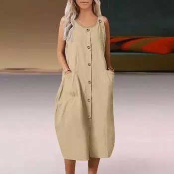 Летний женский однотонный свободный удобный повседневный кардиган с платьем на бретелях S чёрный