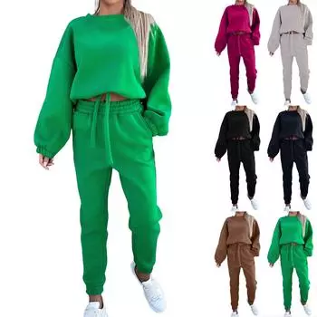 Летний женский однотонный топ на молнии с длинными рукавами, повседневные брюки с эластичной завязкой и карманами, спортивный стиль для отдыха, свободный мягкий костюм из двух предметов M бежевый