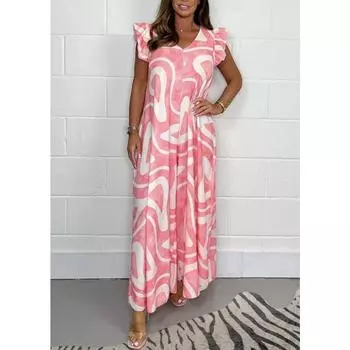 Летний женский повседневный комбинезон со шнуровкой и оборками на рукавах и широкими брюками для женщин S чёрный