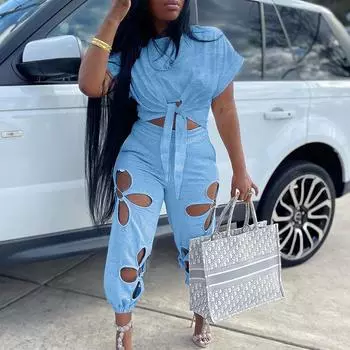 Летний женский сексуальный повседневный топ и свободные брюки, комплект из двух предметов XXXL белый