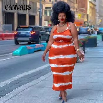 Летний женский сексуальный жилет без рукавов в широкую полоску с принтом больших размеров, модное свободное платье XL красный