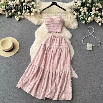 Летний женский топ-комбинезон с коротким подолом и юбкой-полукомбинезоном M белый