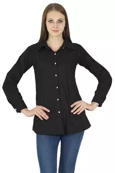 Летний женский топ в стиле бохо, хлопковая одежда, рубашка, повседневная туника, сарафан 10 чёрный