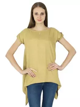 Летний женский топ в стиле бохо с коротким рукавом, однотонная повседневная туника, пляжный сарафан 10 бежевый