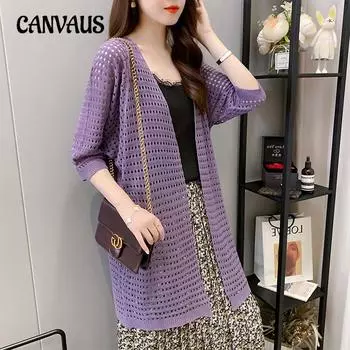 Летний женский трикотаж, свободная тонкая часть внешней планки с лацканами в длинной трикотажной рубашке, полая рубашка с v-образным вырезом, солнцезащитная куртка с шалью One Size серый