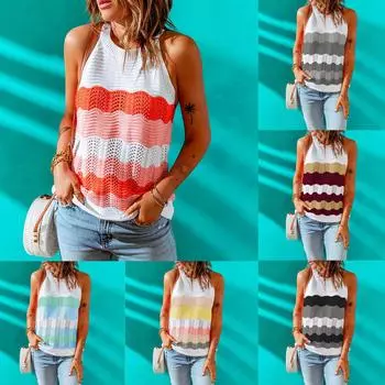 Летний женский вязаный шерстяной жилет с контрастной прострочкой XL хаки