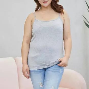 Летний женский жилет больших размеров, однотонный топ на бретельках, свободный крой, эластичные подтяжки, майка без рукавов 4XL красный