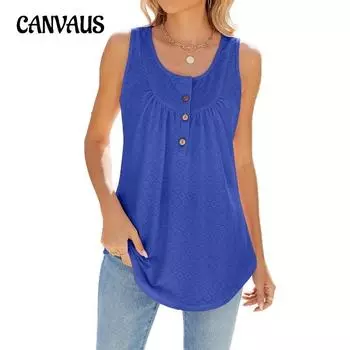 Летний женский жилет, новый однотонный жилет с круглым вырезом и пуговицами, топ без рукавов S белый