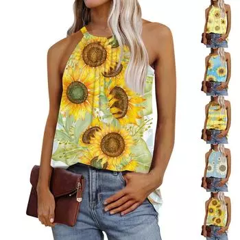 Летний женский жилет, плиссированный однотонный свободный топ без рукавов, летний жилет, базовый повседневный свободный жилет L