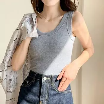 Летний женский жилет с круглым вырезом, вязаный сплошной цвет, без рукавов, высокоэластичная нить, облегающий бесшовный спортивный зал для занятий спортом, повседневная внешняя внутренняя одежда, майка зелёный