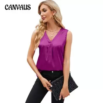 Летний женский жилет с v-образным вырезом, свободный жилет, однотонные топы без рукавов S армия зеленый