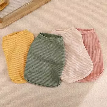 Летний жилет для домашних животных с принтом медведя Одежда для собак Тонкий свитер для домашних животных Щенок Маленькая собака Дышащий трикотаж Французский бульдог Чихуахуа Мопс S светло-розовый