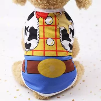 Летний жилет для собак для маленьких собак с рисунком из мультфильма и большим бантом Одежда для домашних животных Одежда для собак Костюм для чихуахуа и бульдога Аксессуары для пальто S