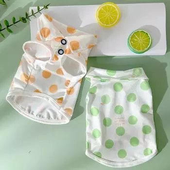 Летний жилет для собак, дышащая тонкая футболка для домашних животных для маленьких и средних собак, кошек, защита от солнца, рубашка-поло для щенков, костюм чихуахуа-бишон XS зелёный