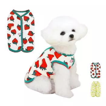 Летний жилет для собак и щенков, легко надевать и снимать, на пуговицах сзади, милый мягкий летний жилет для собак, для маленьких и средних кошек, для прогулок с домашними животными, для собак, для собак, одежда для собак