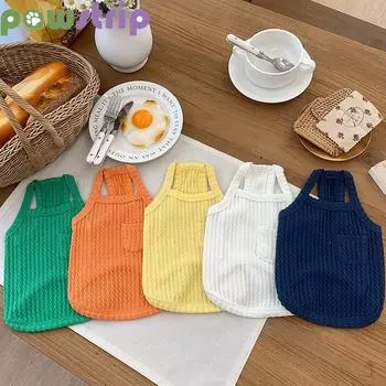 Летний жилет для собак, тонкая дышащая футболка для маленьких и средних собак, кошек, мягкая одежда для щенков, одежда для чихуахуа, французского бульдога XS белый