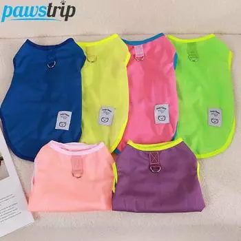 Летний жилет для собак, тонкая одежда для маленьких собак, дышащий жилет для щенков, одежда для французского бульдога, чихуахуа, аксессуары для собак XS синий