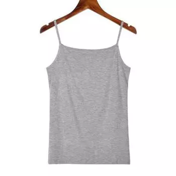 Летний жилет на бретелях без рукавов прилегающего кроя топы однотонные мягкие эластичные майки женственные серый