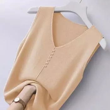 Летний жилет, женский большой размер, без рукавов, бретелька из ледяного шелка, свободная короткая рубашка с v-образным вырезом, топ XXXXL белый