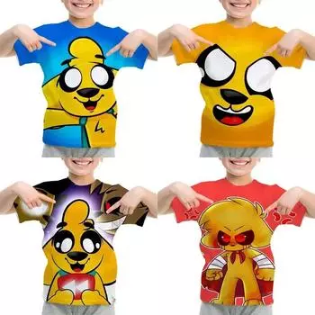 Летняя 3D футболка Mikecrack с рисунком для детей, футболка с коротким рукавом, детская одежда для мальчиков и девочек, аниме-компаньоны, топы, футболки, подарок 170