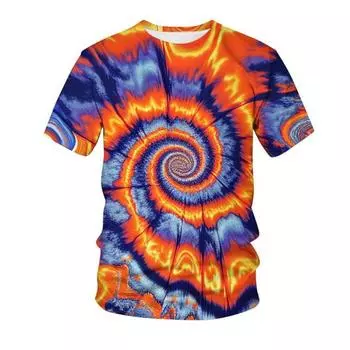 Летняя абстрактная цветная 3D-печатная футболка для мужчин и женщин, модная уличная одежда, свободные футболки с круглым вырезом и коротким рукавом, большие размеры, топы для мужчин XS