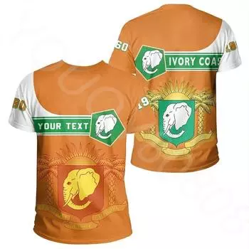 Летняя африканская футболка с круглым вырезом и коротким рукавом, мужская 3D-печать - футболка в стиле пятиугольника, Кот-д Ивуар 6XL