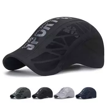 Летняя бейсбольная кепка с буквенным принтом, мужская сетчатая быстросохнущая кепка от солнца, уличная спортивная кепка для гольфа, рыбалки, козырек, панама, фуражка 55-59cm светло-серый