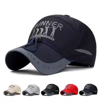 Летняя бейсбольная кепка с длинными полями, солнцезащитная кепка для спорта на открытом воздухе, гольфа, рыбалки, мужская сетчатая шляпа, панама, шляпа Snapback, козырек, фуражка 55-60cm темно-синий