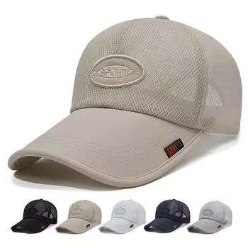 Летняя бейсбольная кепка с вышитыми буквами для мужчин, сетчатая кепка, уличные шапки для рыбалки и гольфа, женская панамская кепка с хвостиком, шляпа Snapback с козырьком 56-60cm темно-синий