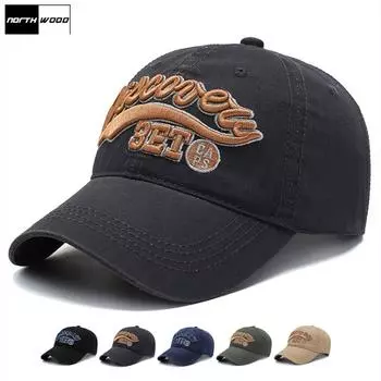 Летняя бейсболка из хлопка с буквенным принтом NORTHWOOD для мужчин, дышащая женская кепка для папы, кепка Snapback Trucker Cap 56-60 cm чёрный