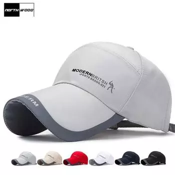 Летняя бейсболка с длинными полями для мужчин и женщин, солнцезащитный козырек, быстросохнущая шляпа для папы, кепка-дальнобойщик 55-60cm чёрный