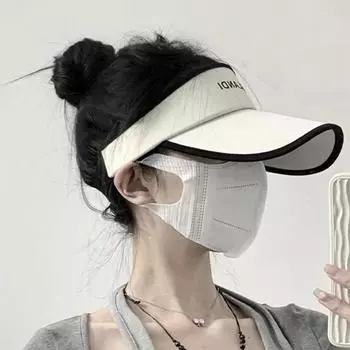 Летняя бейсболка с открытым верхом для женщин, солнцезащитный козырек и солнцезащитный крем для улицы чёрный