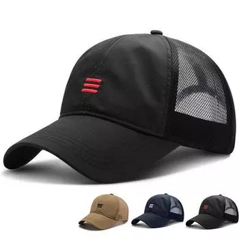 Летняя бейсболка с тремя вышивками, модная дышащая сетчатая быстросохнущая шапка, повседневные кепки для пап темно-синий