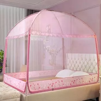 Летняя бесплатная установка монгольских юрт, противомоскитные сетки, бытовые двухместные 1,8, зашифрованные складные 1,5, популярные пылезащитные сетки для общежития 1.2M