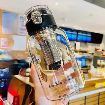 Летняя большая емкость для офиса чашка для чая с разделением воды стеклянная высокотемпературная портативная чашка для чая для мужчин 0.75L-2L