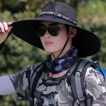 Летняя большая шляпа от солнца для мужчин и женщин, дышащая рыболовная кепка, солнцезащитная сетка с защитой от ультрафиолета, рыболовная кепка для походов и пляжа