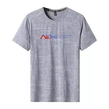 Летняя быстросохнущая футболка Ice Silk, мужская свободная футболка с коротким рукавом, спортивная рубашка с коротким рукавом L белый