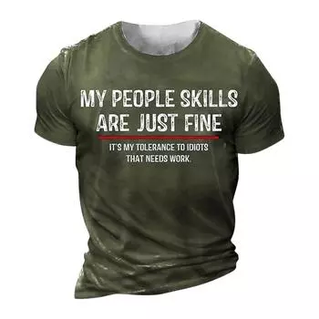 Летняя черная хлопковая футболка с коротким рукавом и круглым вырезом, свободный пуловер с принтом, топ L армия зеленый