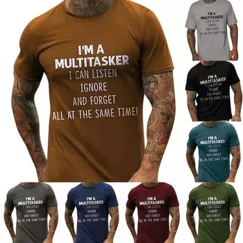 Летняя черная хлопковая футболка с коротким рукавом и круглым вырезом, свободный пуловер с принтом, топ L красный