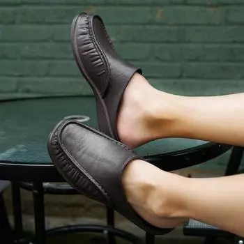 Летняя черная верхняя одежда для дома, мужская мода, мягкие полутапочки большого размера, легкие тапочки-мешки для мужчин 40 белый